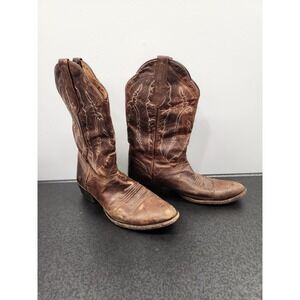 J.B. Dillon Western Cowboy Boots Men's 11D Brown Good Genuine Goat Leather 19453